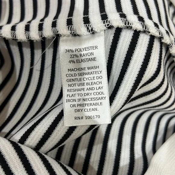 Cynthia Rowley Black and White Striped Pencil Skirt XL - Picture 5 of 5